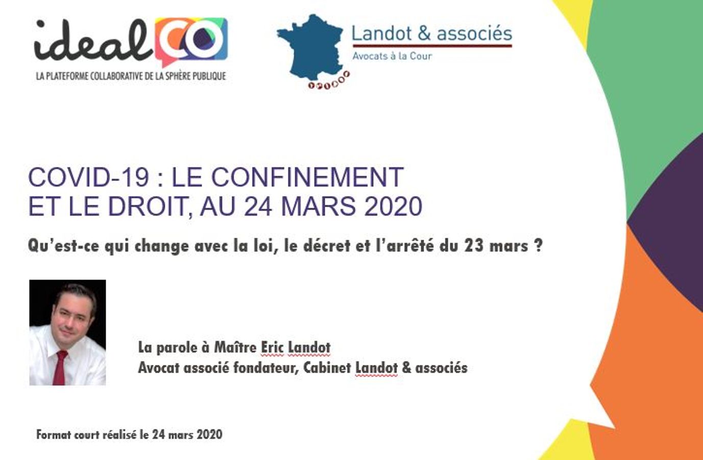 Covid-19 : le confinement et le droit, au 24 mars 2020