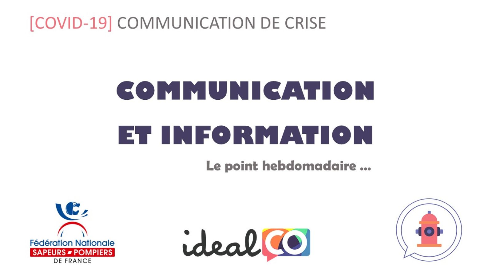 [FORMATION REPORTÉE] Communication et information COVID-19 [N°1]