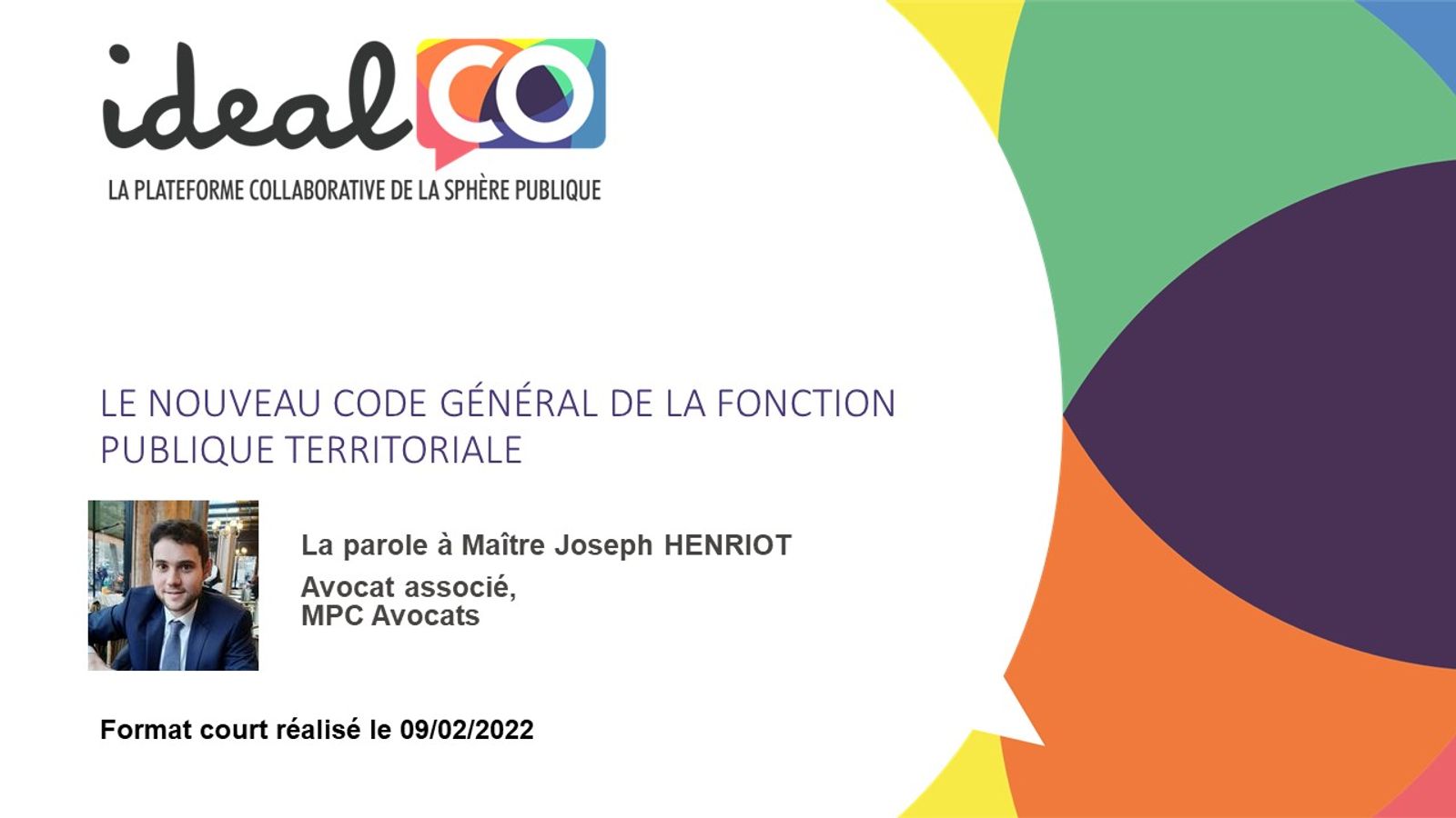 [Format court] Le nouveau code général de la fonction publique idealCO