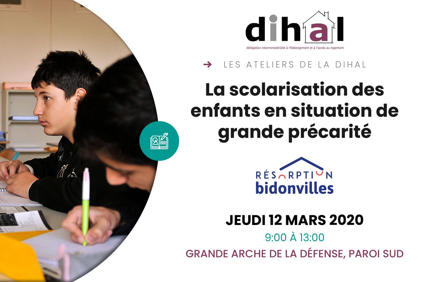 Les ateliers de la Dihal | La scolarisation des enfants en situation de grande précarité